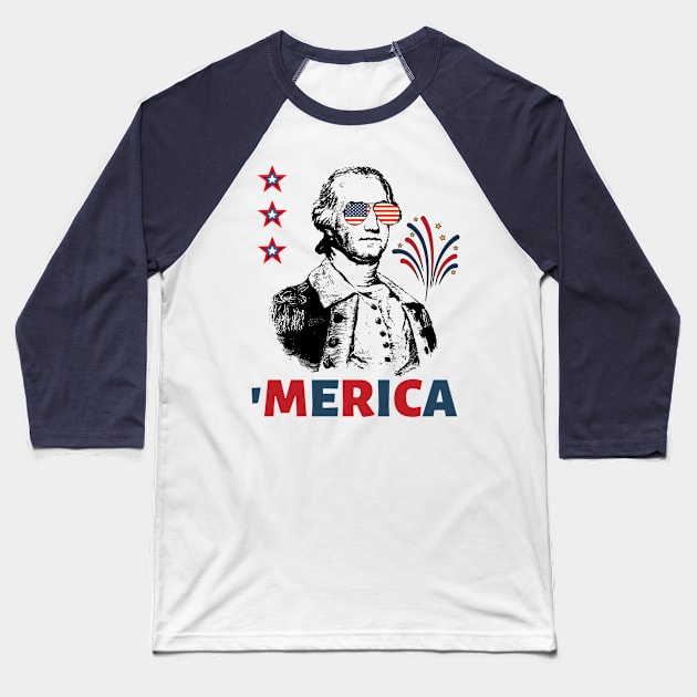 4th of july, independence day USA Baseball T-Shirt by Sam D